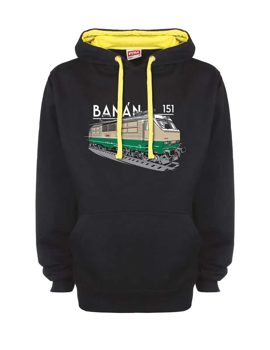 Žluto-černá mikina s Elektrická lokomotíva 151 "banán"