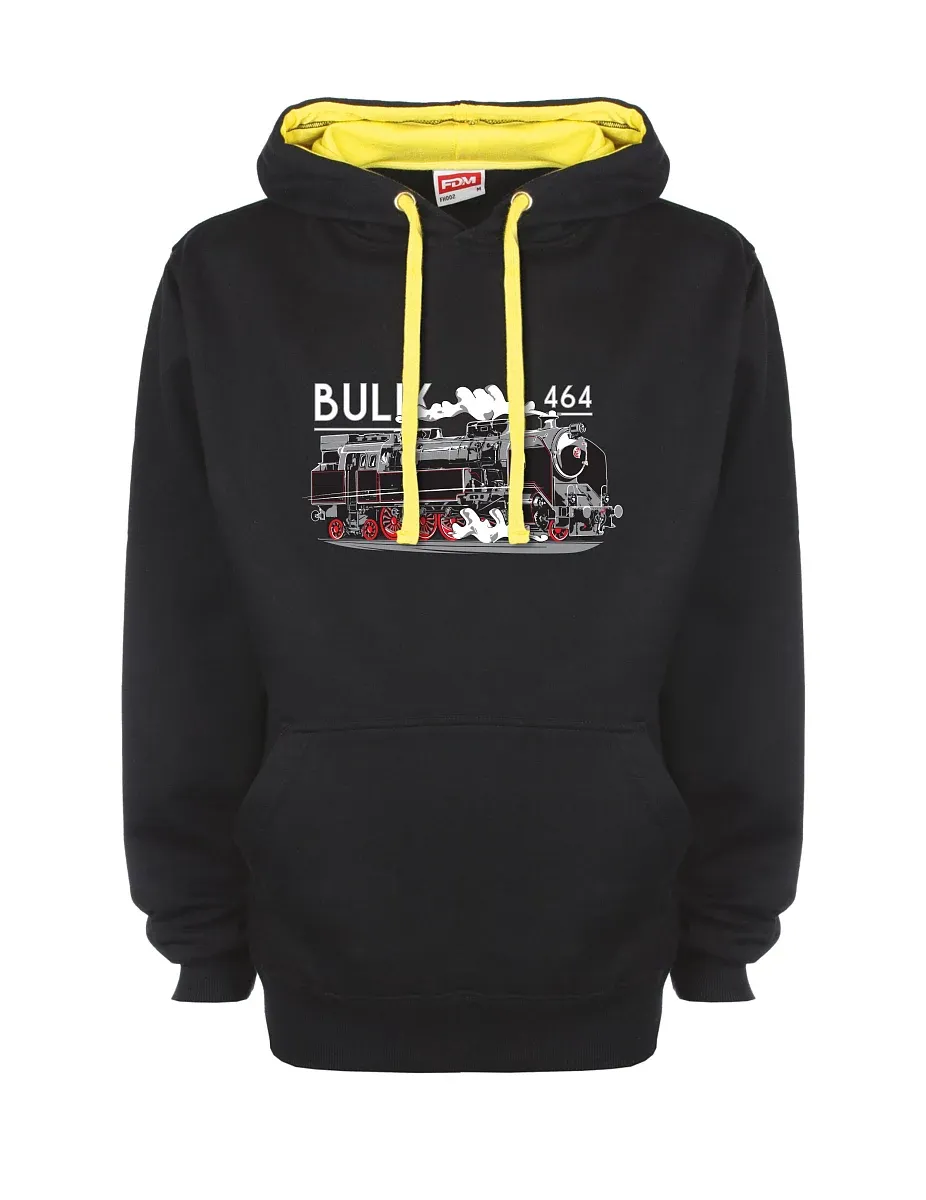 Žluto-černá mikina s Lokomotiva 464 "Bulik"