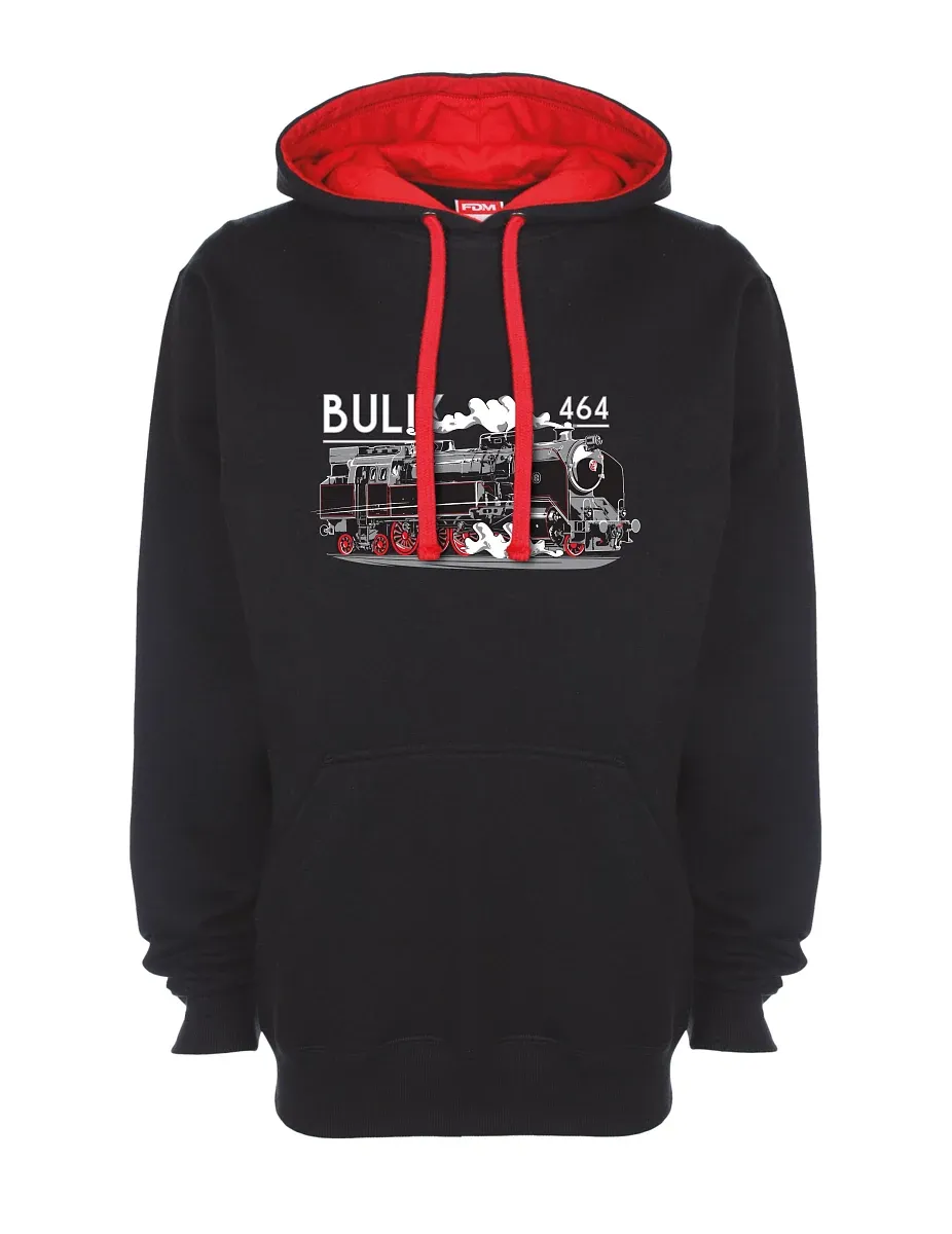 Červeno-černá mikina Lokomotiva 464 "Bulik"