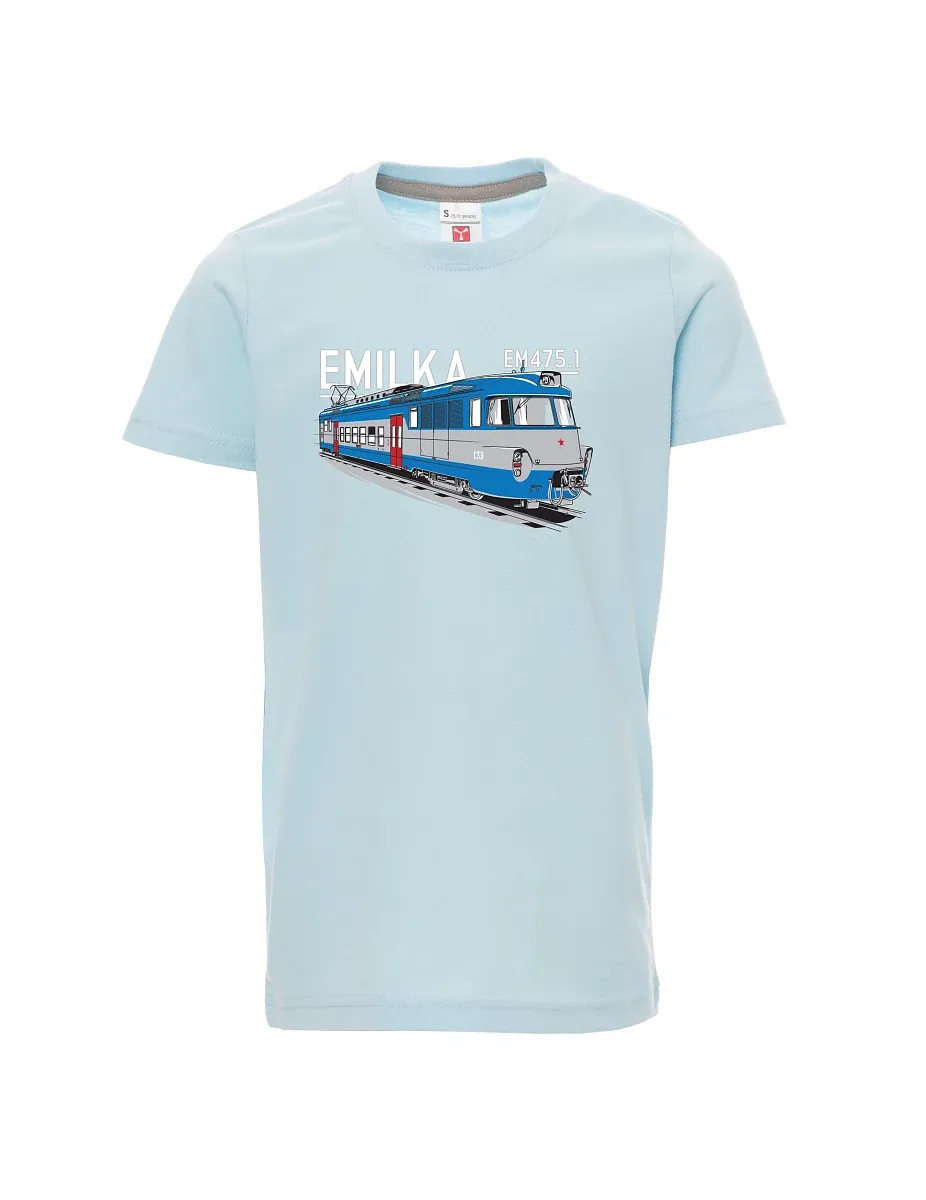 Bledě modré detské tričko Elektrické jednotky 475.1 "Emilka"