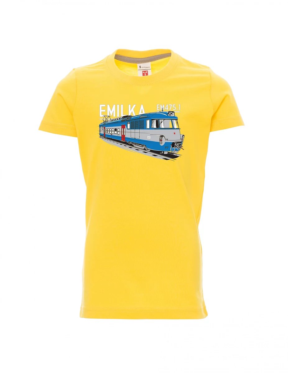 Žluté detské tričko Elektrické jednotky 475.1 "Emilka"