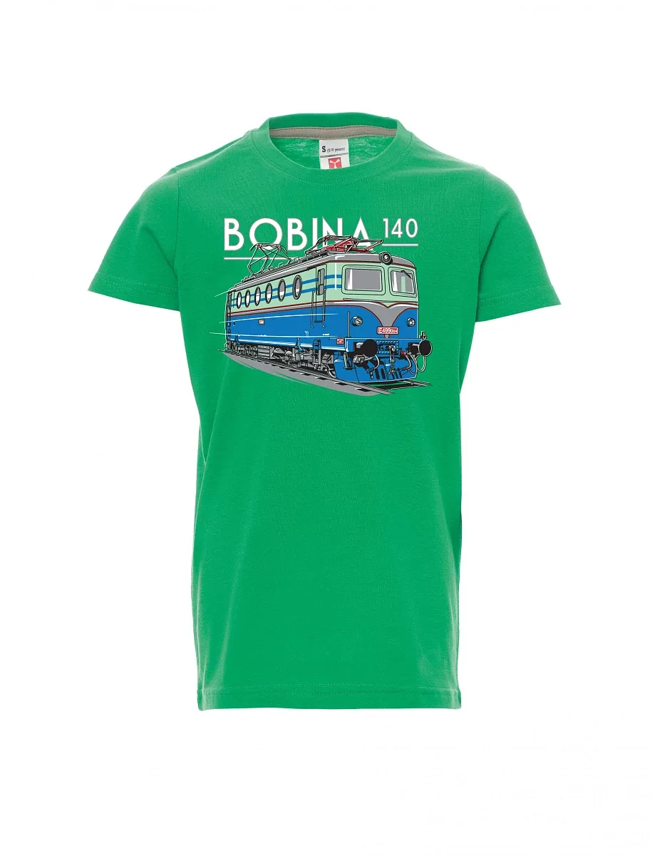 Zelené detské tričko Lokomotíva 140 "Bobina"