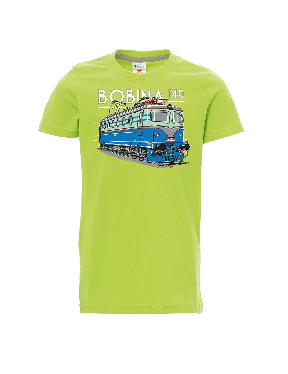 Světle zelené detské tričko Lokomotíva 140 "Bobina"