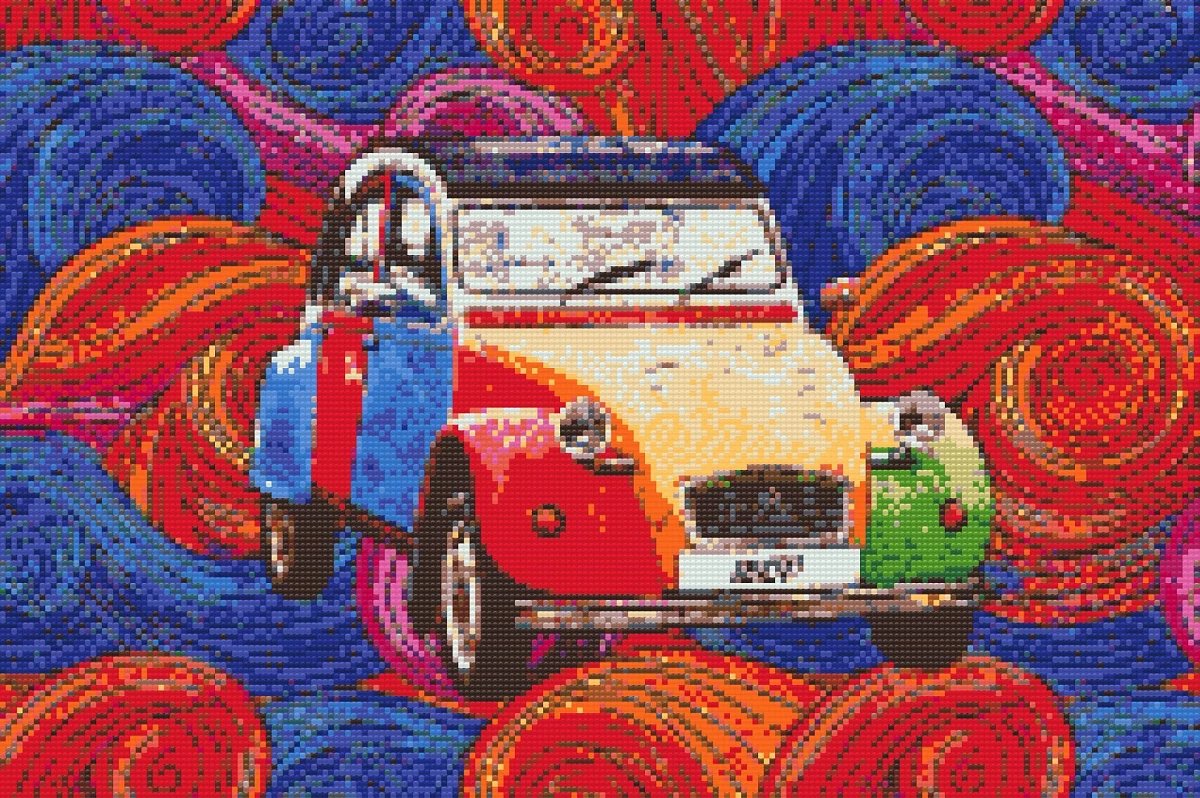 Diamantové maľovanie podľa čísel - obraz veterána 2CV