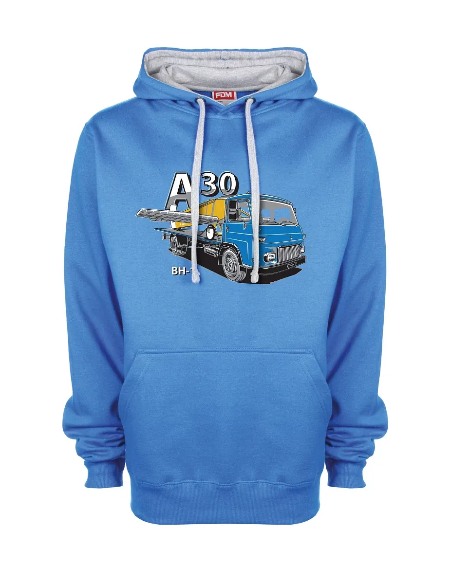 Šedo-modrá mikina Avia A30 a lietadlo BH - 1