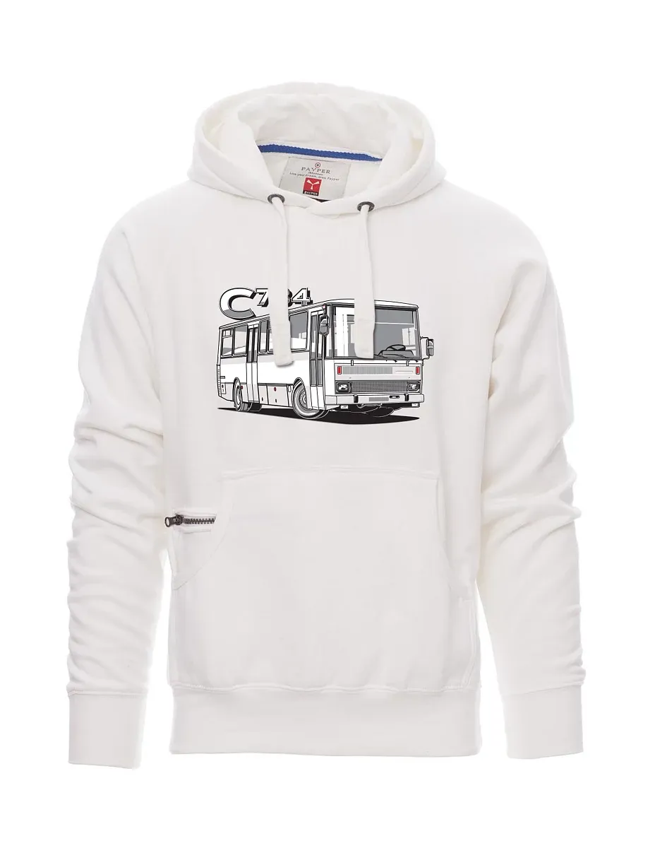 Bílá pánská mikina autobus C734