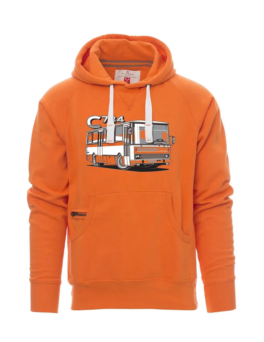 Oranžová pánská mikina autobus C734