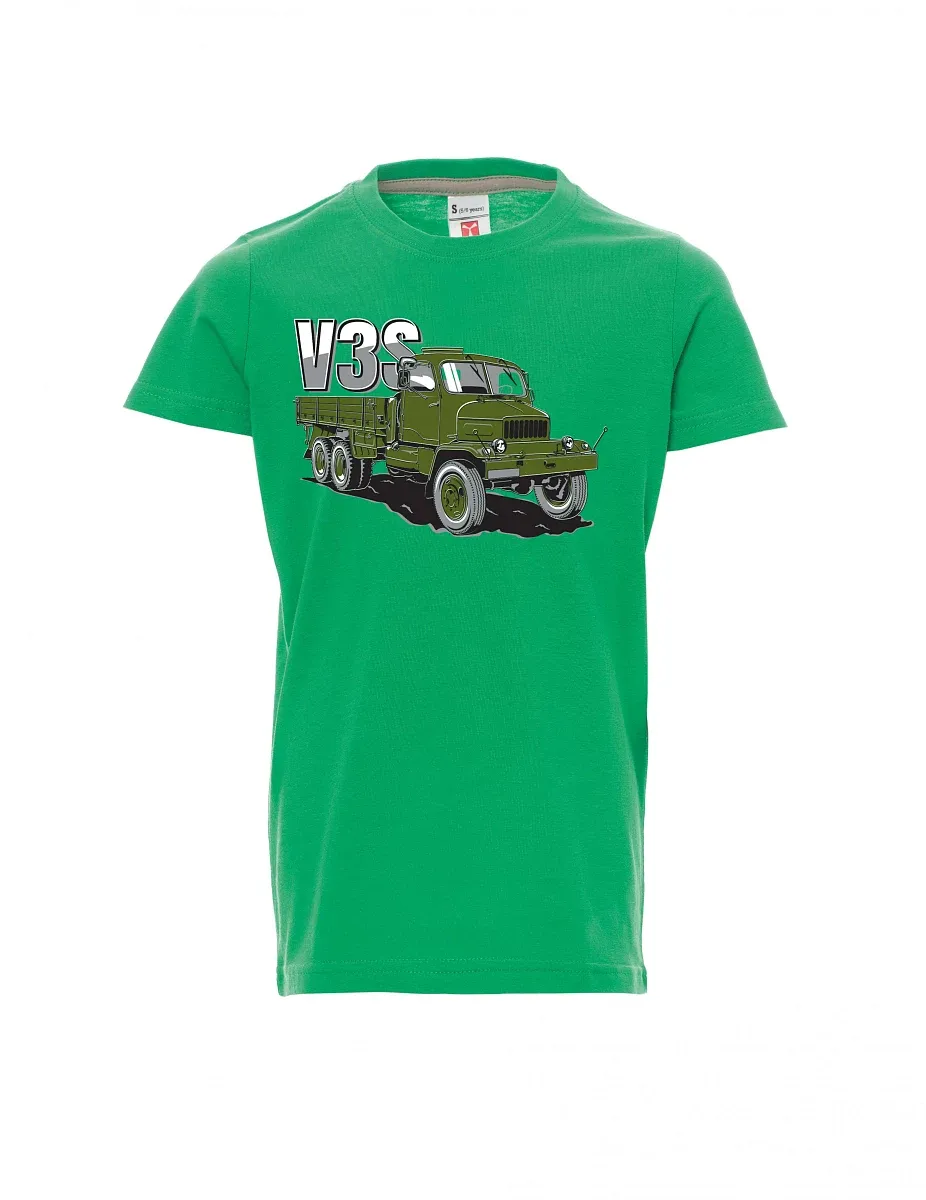 Zelené detské tričko Nákladný automobil V3S Valník