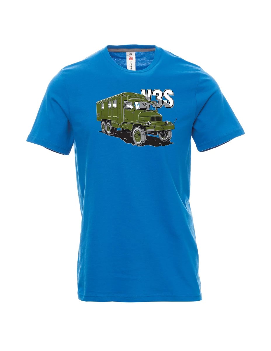 Světle modré pánské tričko Nákladný automobil V3S Skriňa