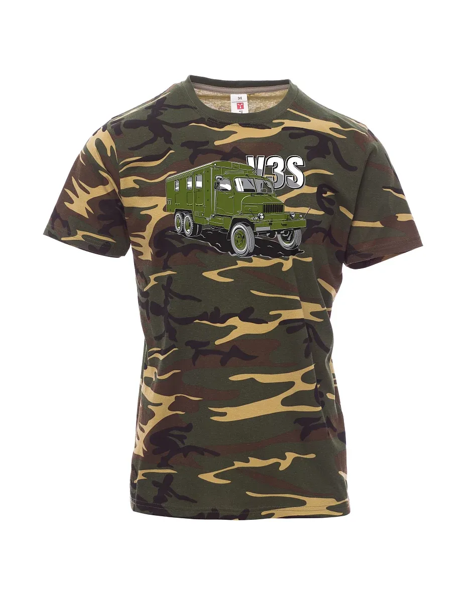 Maskáčové pánské tričko Nákladný automobil V3S Skriňa
