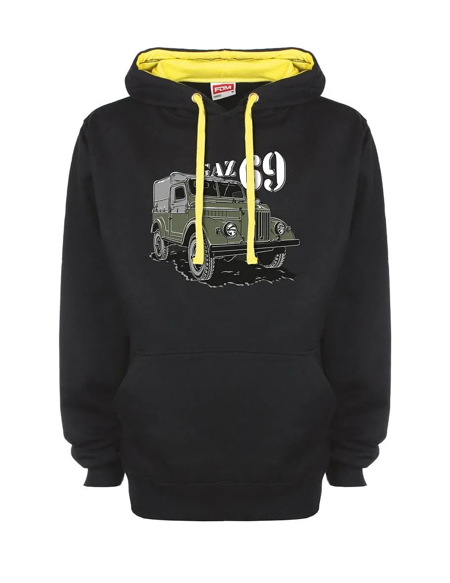 Žluto-černá mikina s GAZ 69
