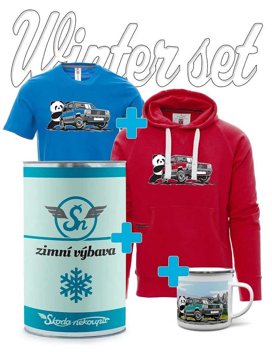 Dárkový zimní set s veteránom pandou