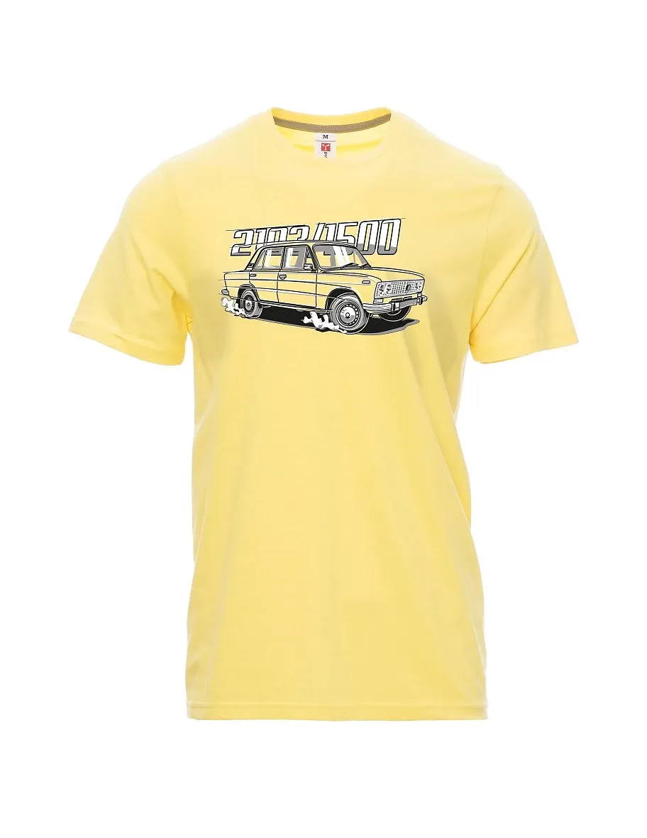 Svetložlté pánské tričkos motívom Lada 2103 / VAZ 1500