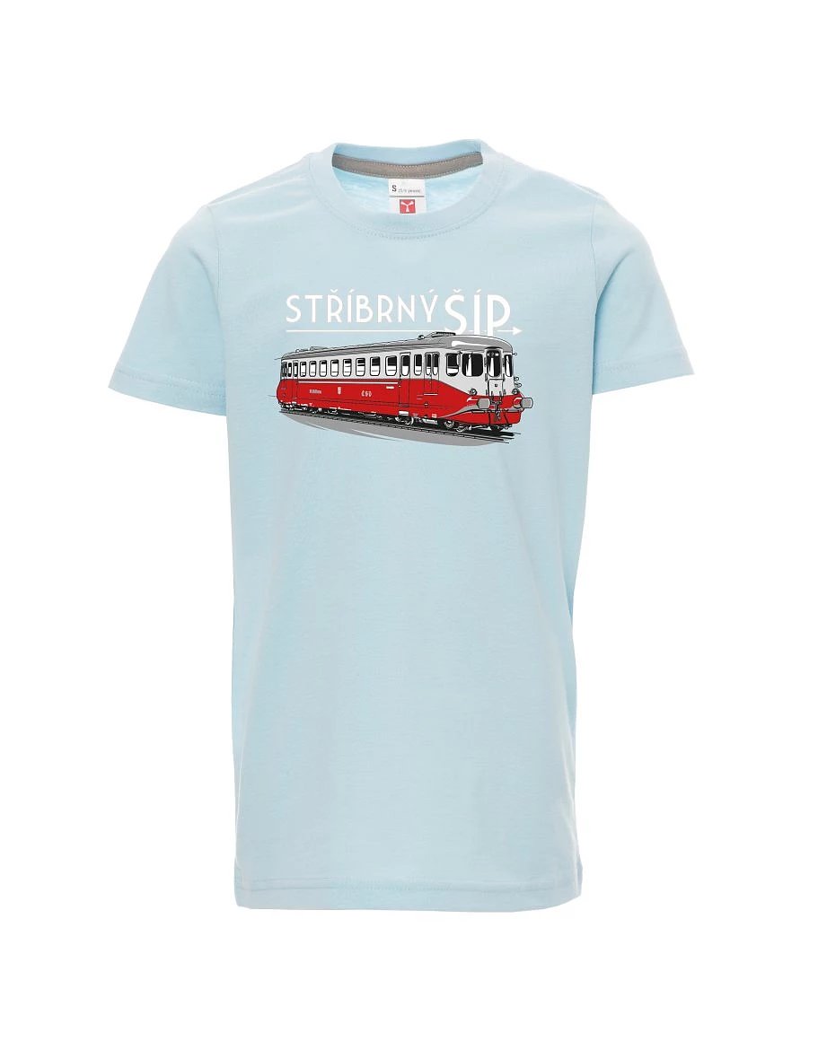 Bledě modré detské tričko Strieborný šíp M 260 001