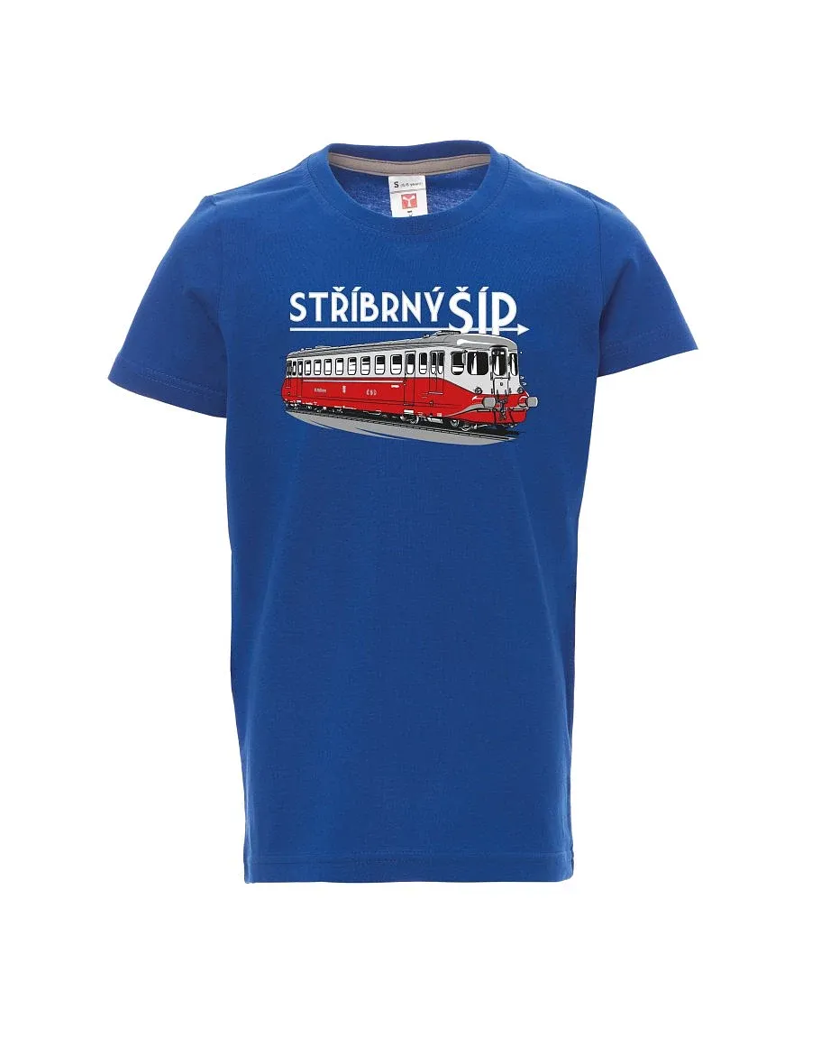 Modré detské tričko Strieborný šíp M 260 001