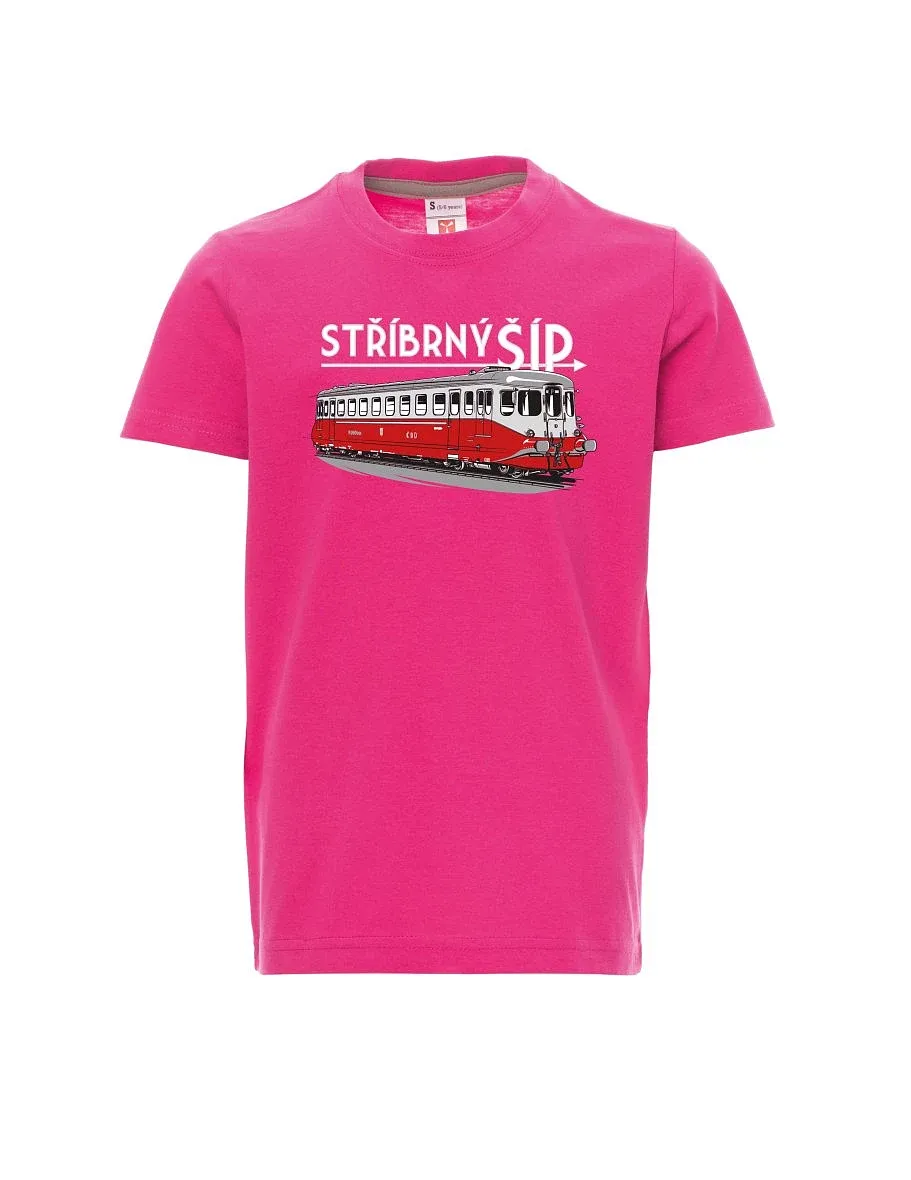 Růžové detské tričko Strieborný šíp M 260 001