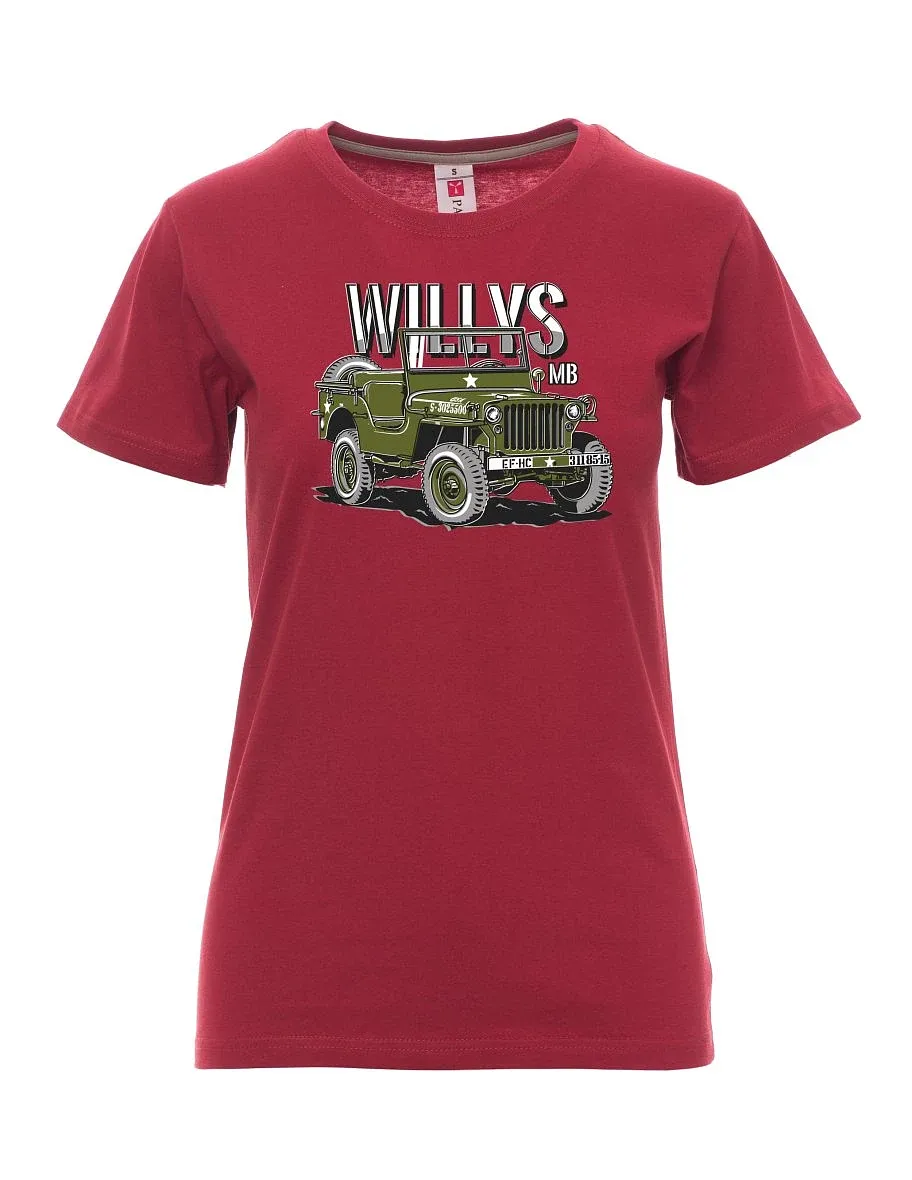 Bordó dámské tričko Willys MB