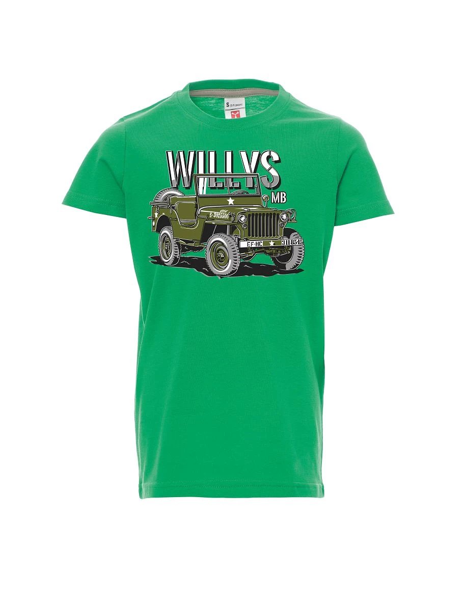 Zelené detské tričko Willys MB