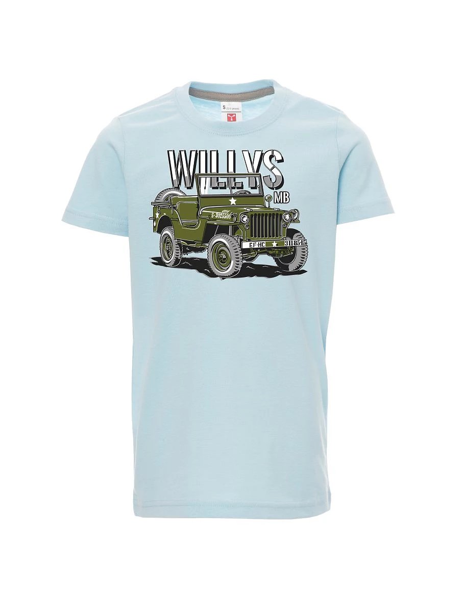 Bledě modré detské tričko Willys MB