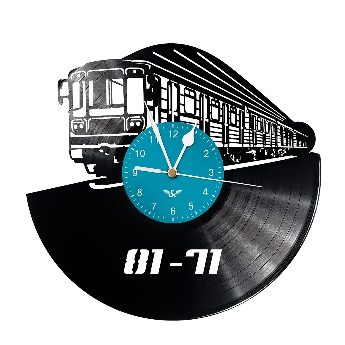 Hodiny z gramoplatne s motívom Metro 81-71