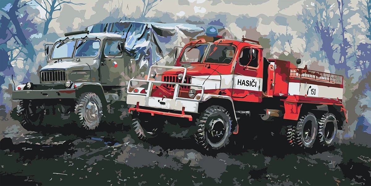 Maľovanie podľa čísel - obraz veterána Nákladný automobil V3S