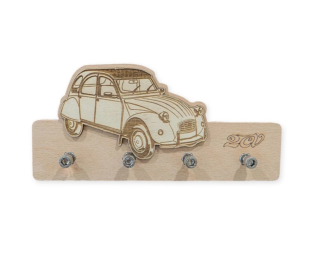 Drevený vešiak na kľúče 2CV
