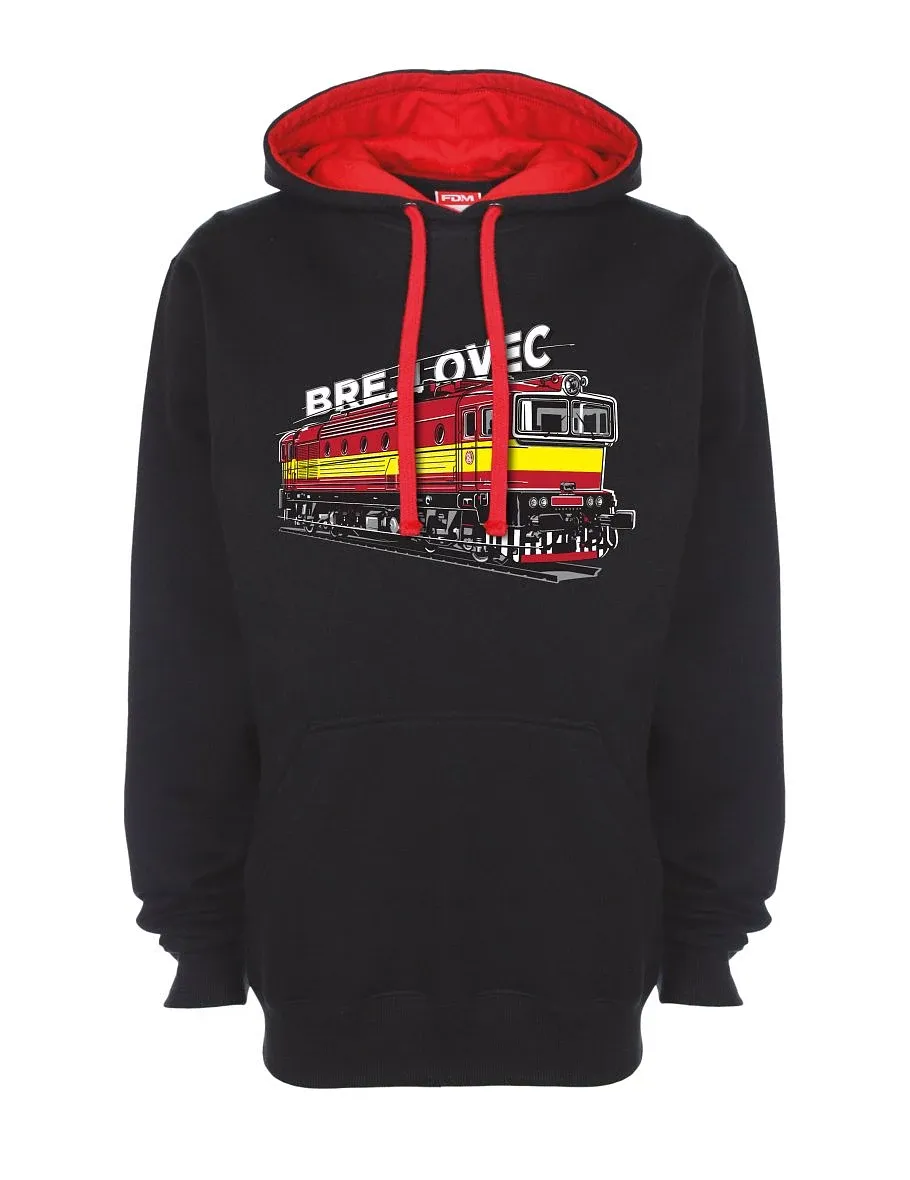 Červeno-černá mikina Lokomotíva 753 "Brejlovec"