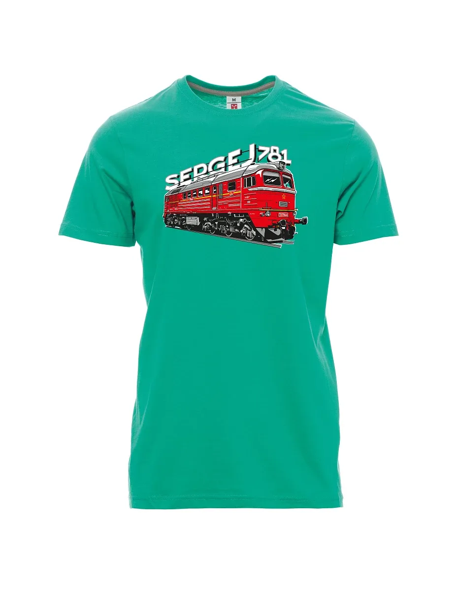 Smaragdové pánské tričko Lokomotíva 781 "Sergej" (M62)