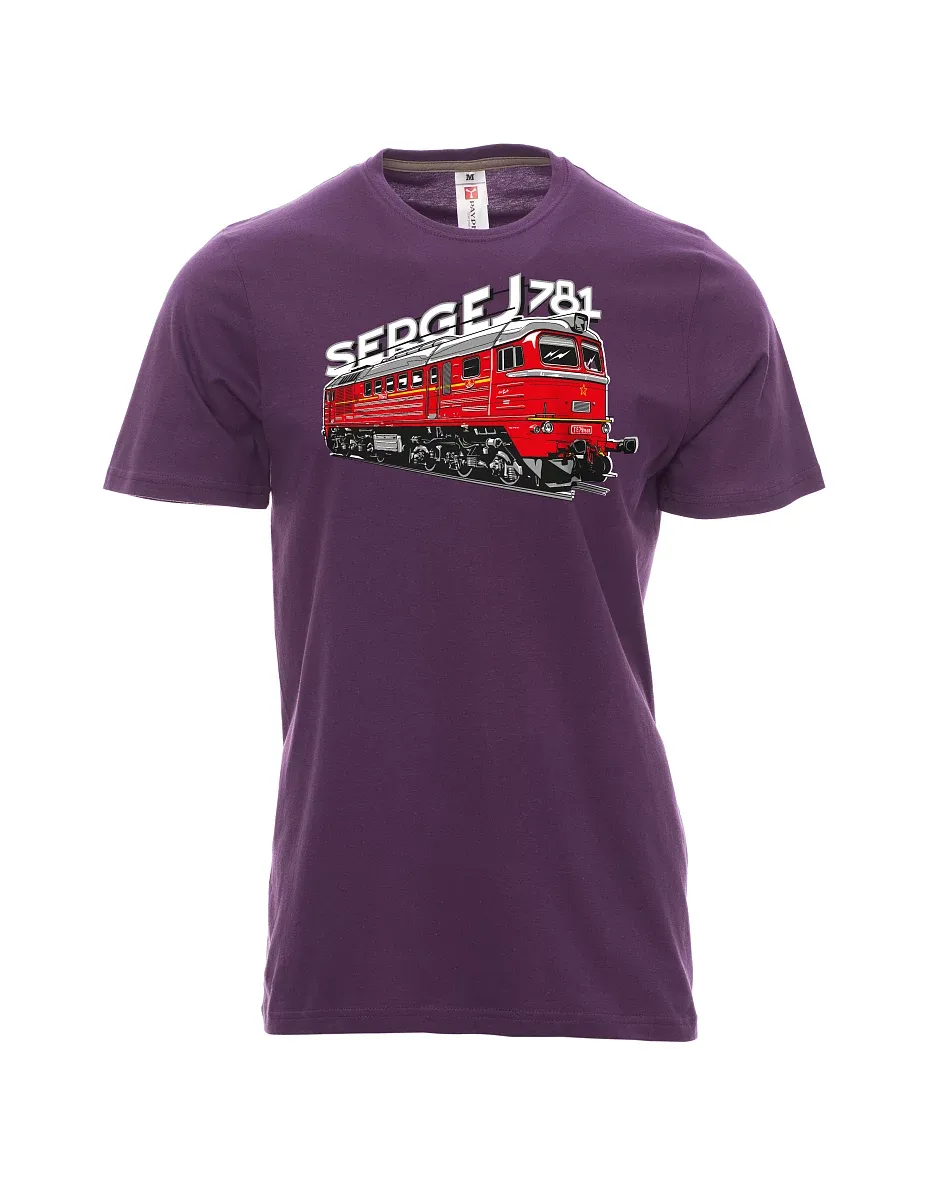 Fialové pánské tričko Lokomotíva 781 "Sergej" (M62)