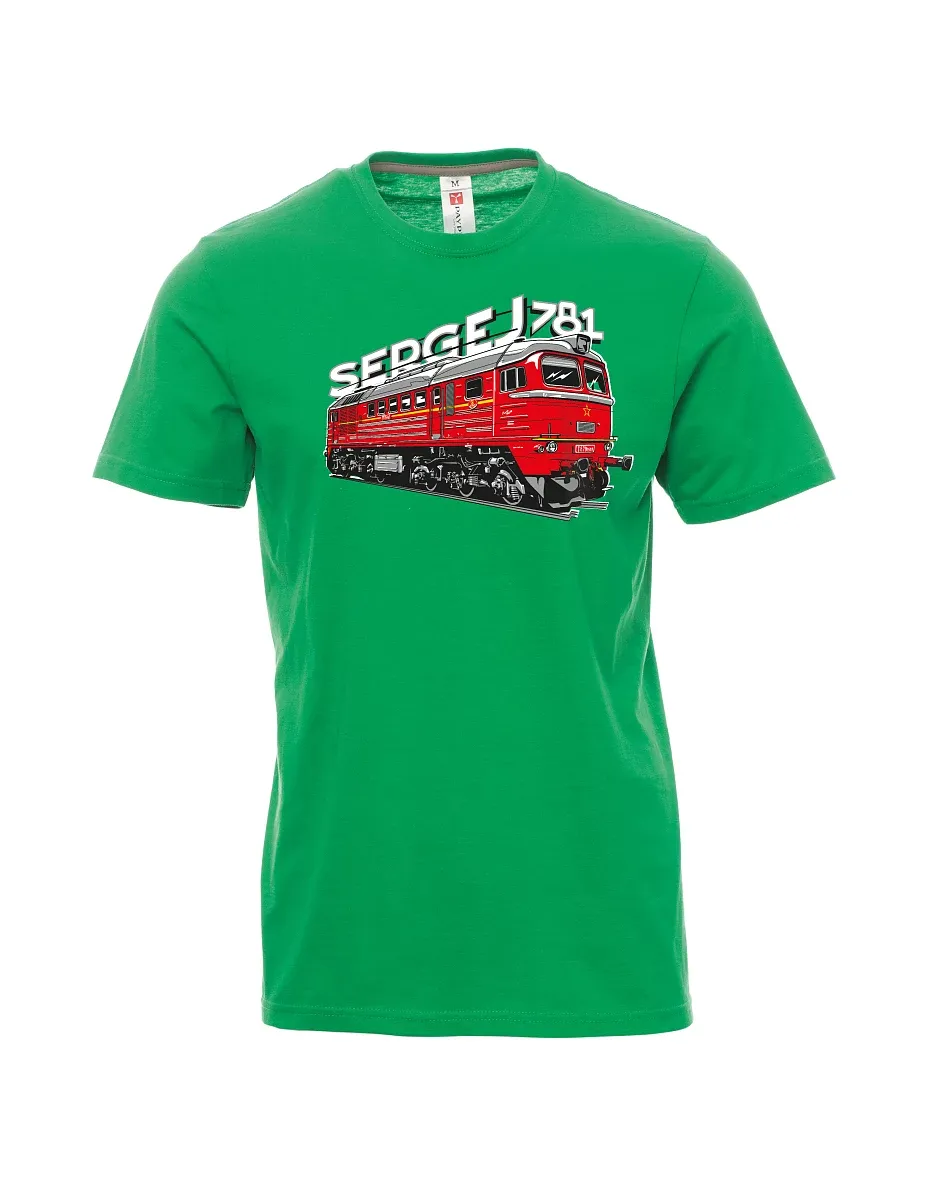 Zelené pánské tričko Lokomotíva 781 "Sergej" (M62)