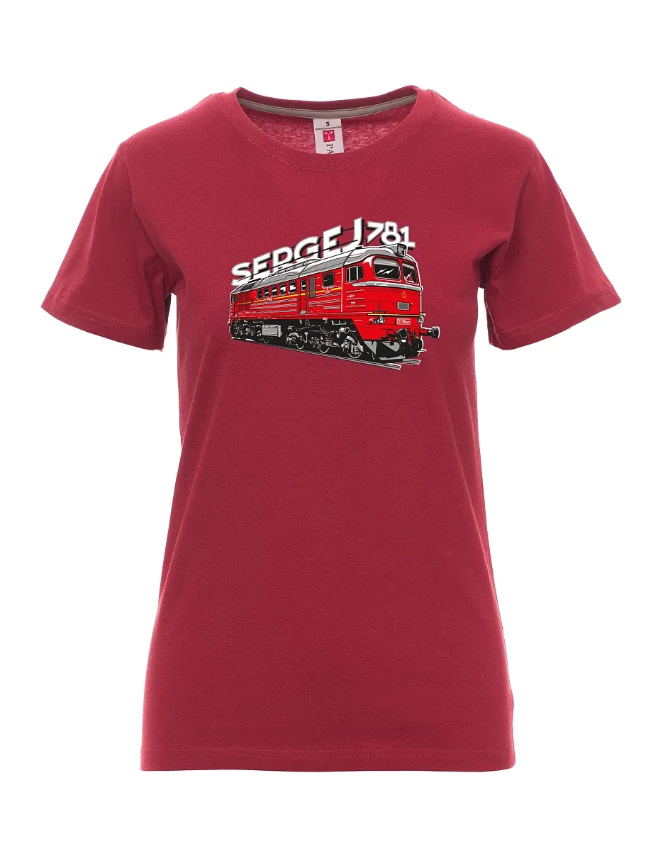 Bordó dámské tričko Lokomotíva 781 "Sergej" (M62)
