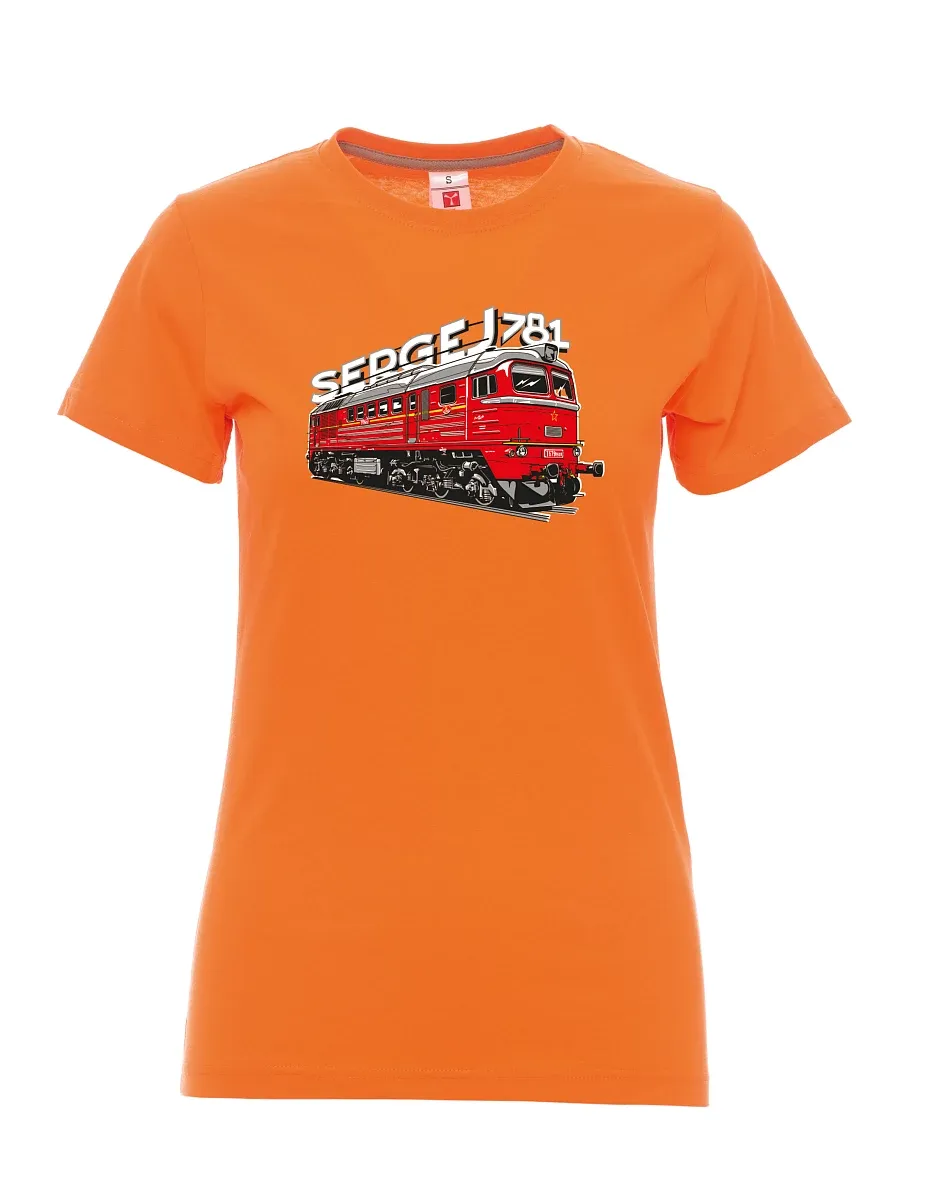 Oranžové dámské tričko Lokomotíva 781 "Sergej" (M62)