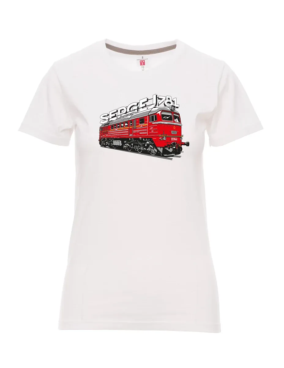 Bílé dámské tričko Lokomotíva 781 "Sergej" (M62)
