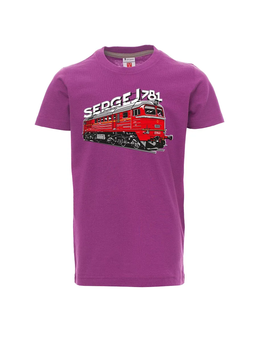 Fialové detské tričko Lokomotíva 781 "Sergej" (M62)