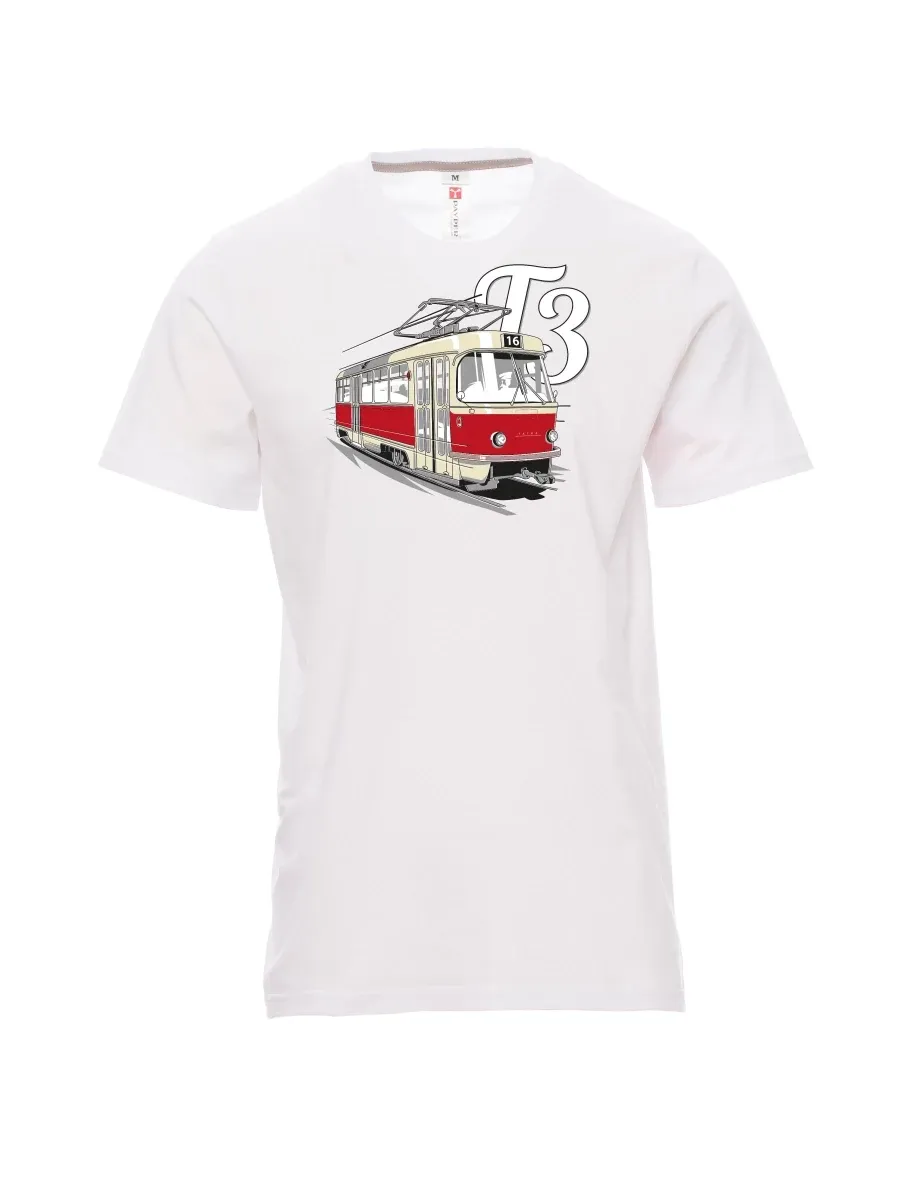 Bílé pánské tričko Tramvaj T3