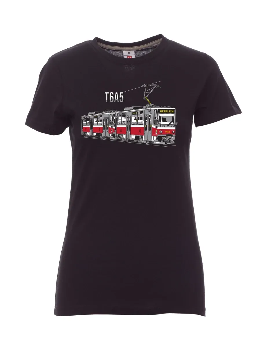 Černé dámské tričko Tramvaj T6A5