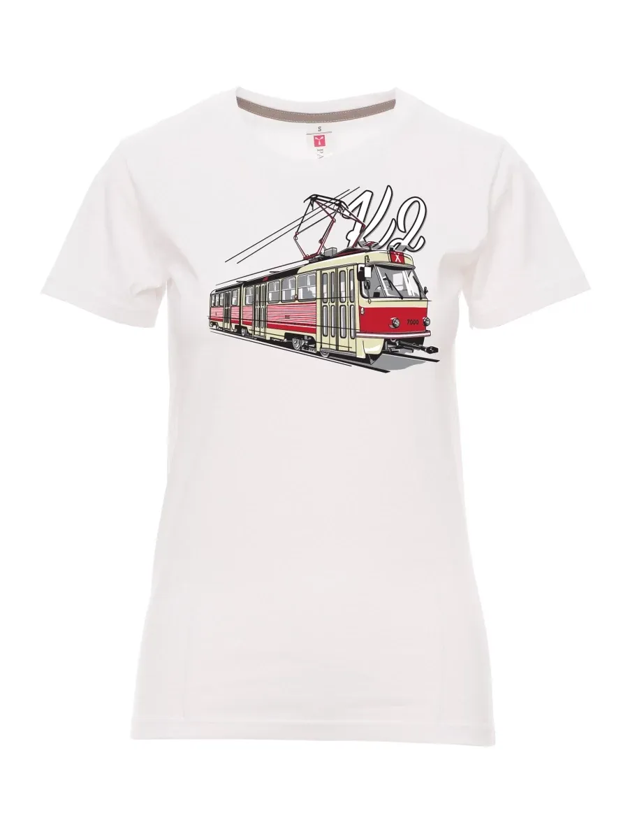 Bílé dámské tričko Električka K2