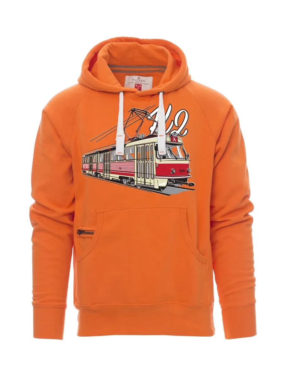 Oranžová pánská mikina Električka K2