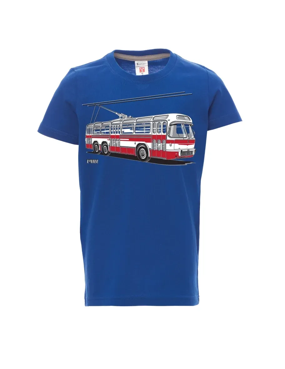 Modré detské tričko Trolejbus  T401