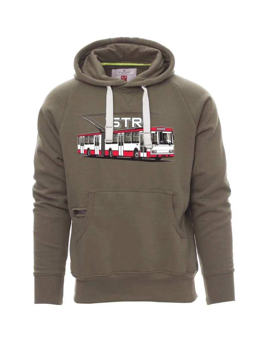 Khaki pánská mikina Trolejbus 15TR