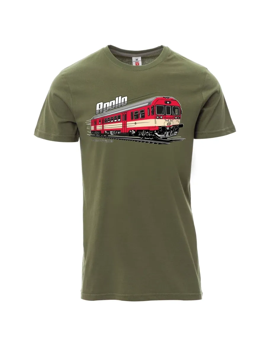 Khaki pánské tričko Motorový vozeň 843 „Apollo“