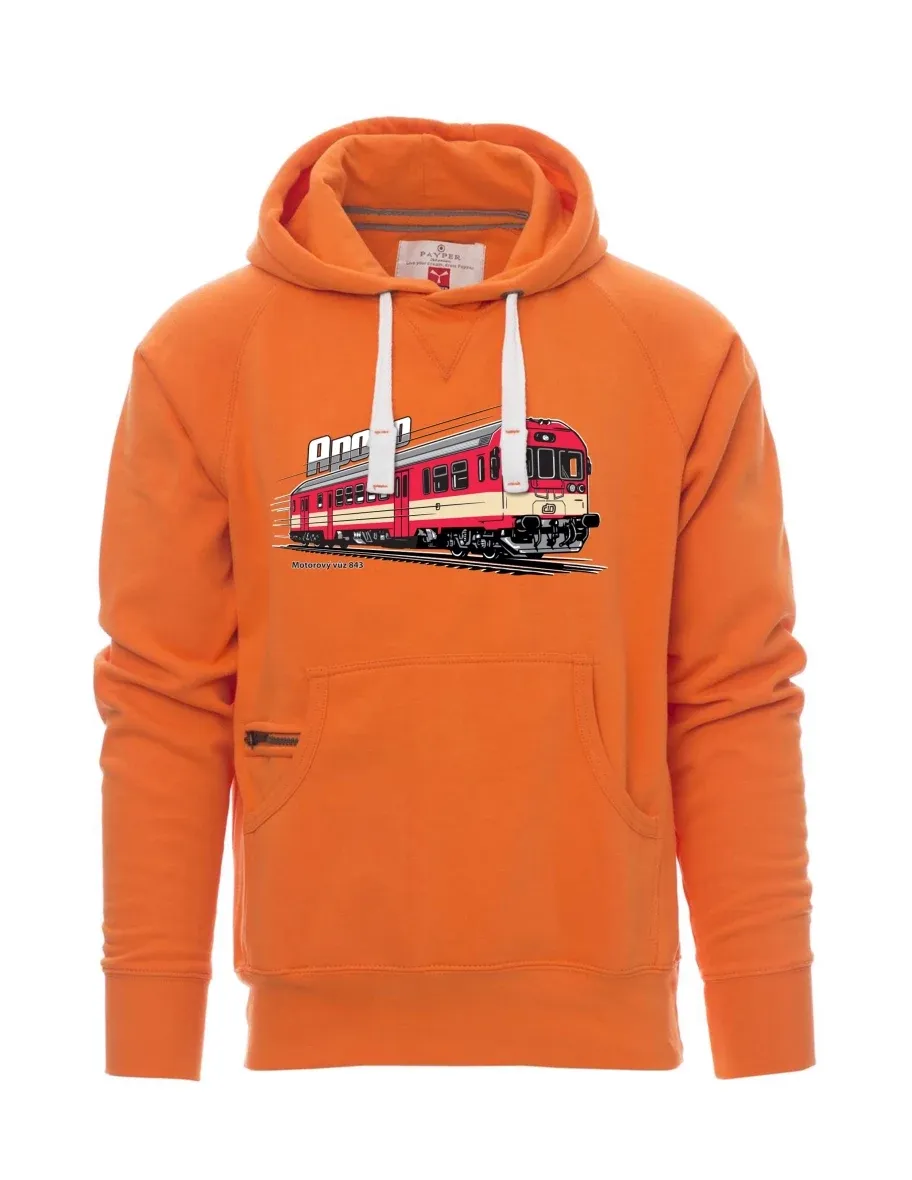 Oranžová pánská mikina Motorový vozeň 843 „Apollo“