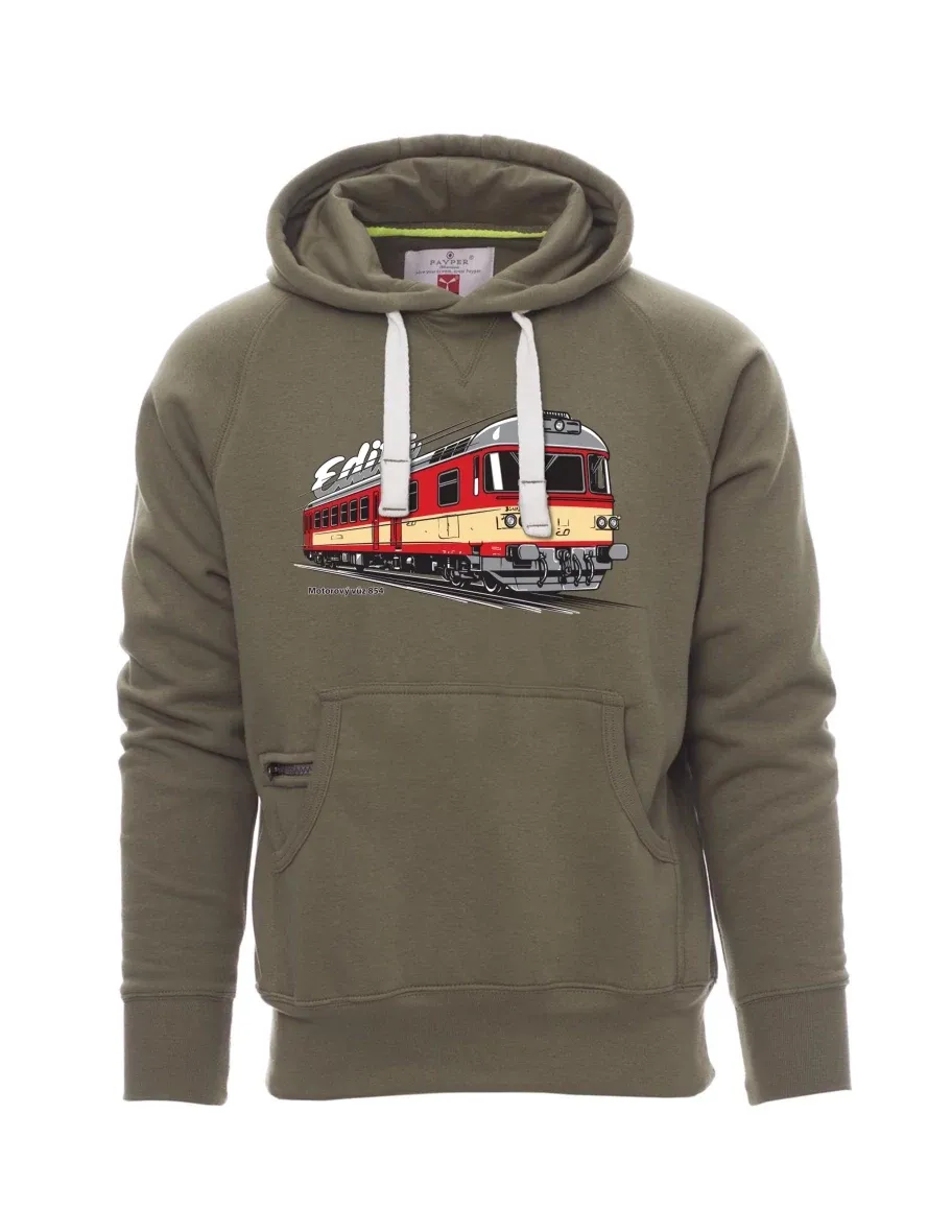 Khaki pánská mikina Motorový vozeň 854 „Edita“