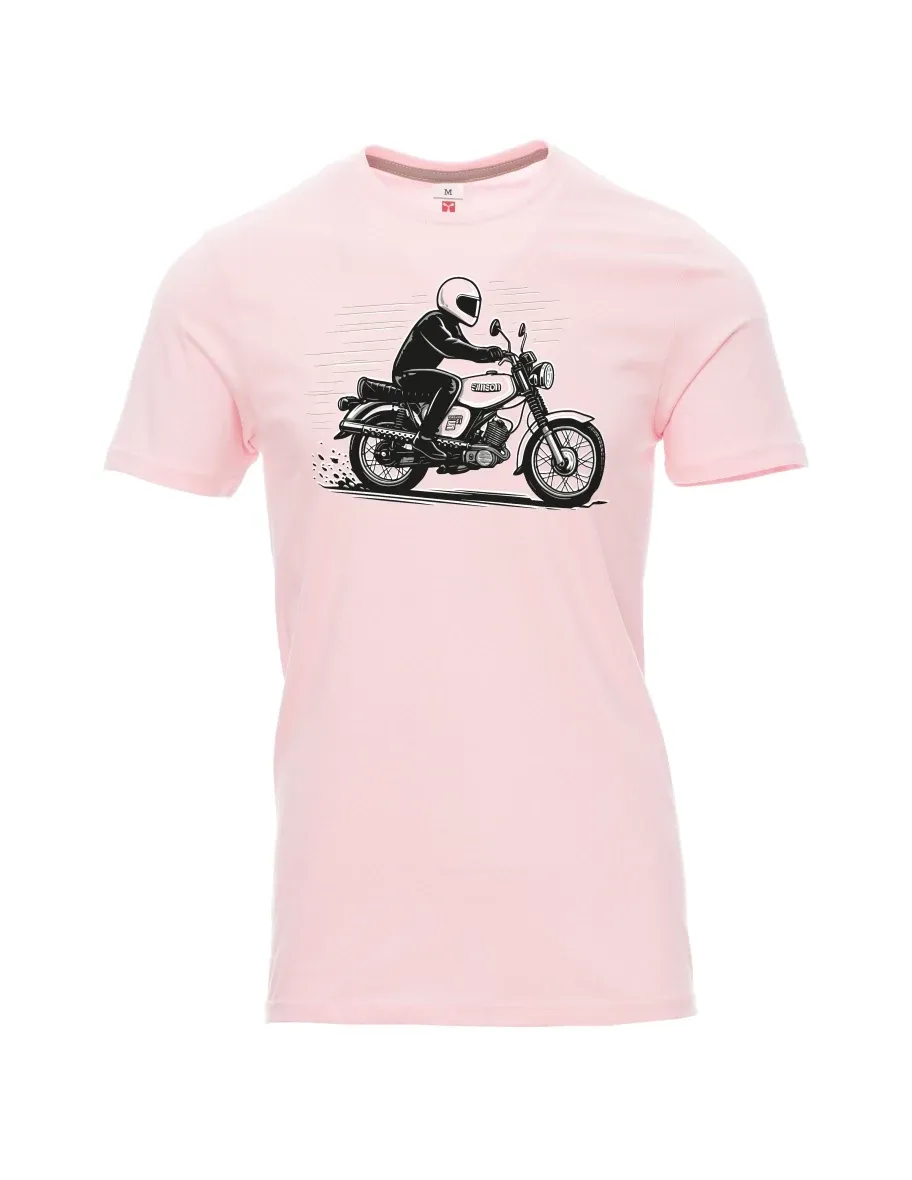 Světlo růžové pánské tričko Motorka Enduro S51