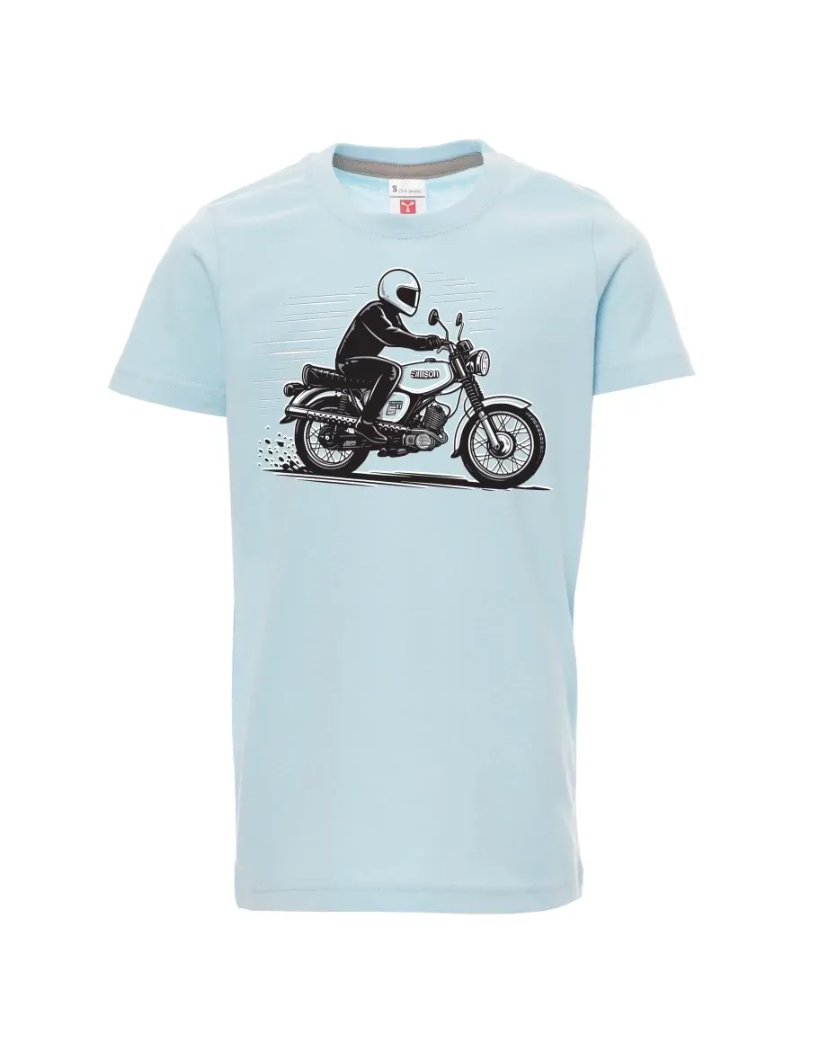 Bledě modré detské tričko Motorka Enduro S51