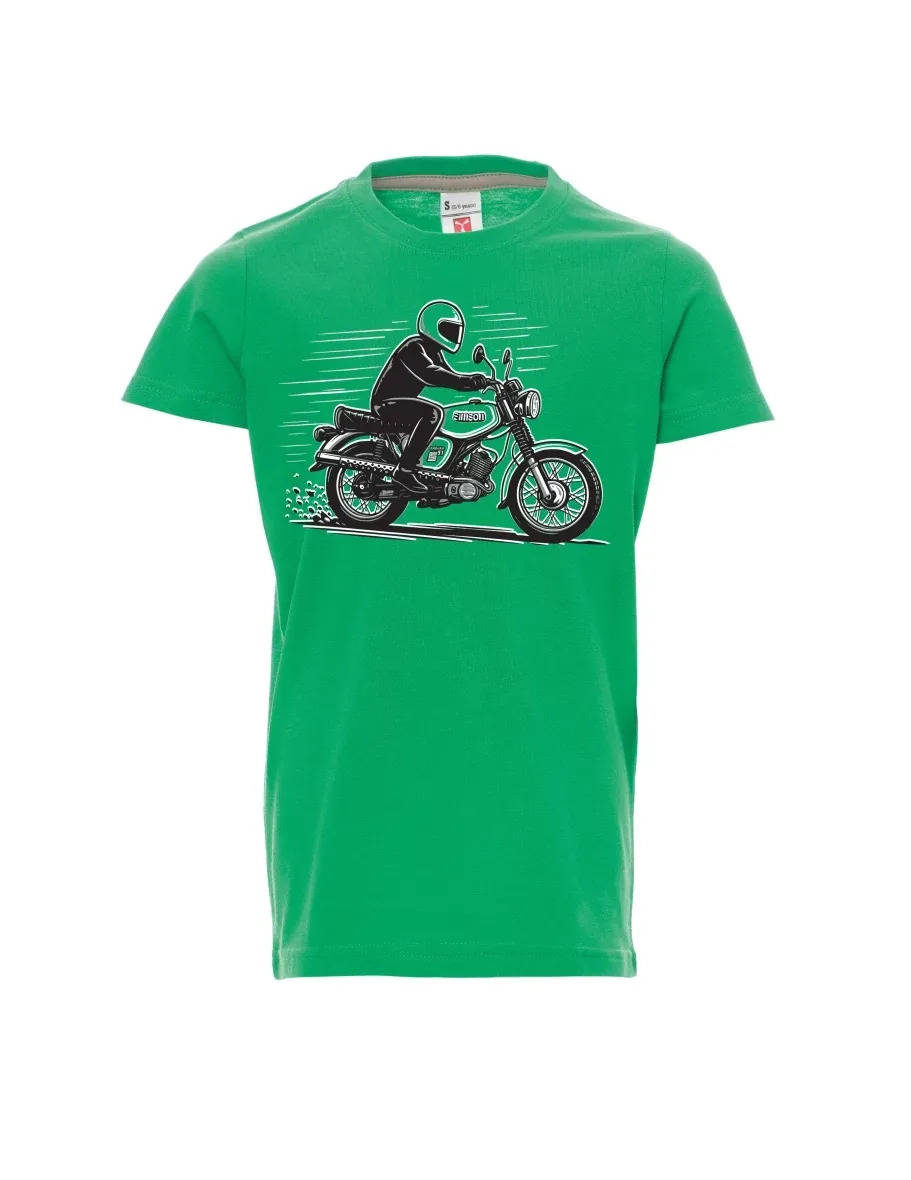 Zelené detské tričko Motorka Enduro S51