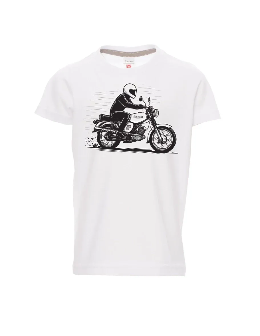 Bílé detské tričko Motorka Enduro S51
