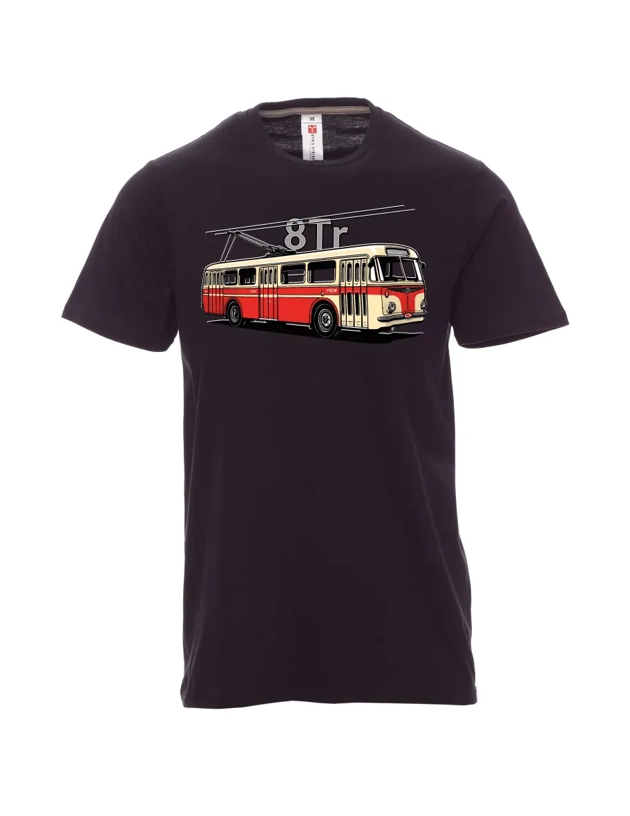 Černé pánské tričko Trolejbus 8Tr