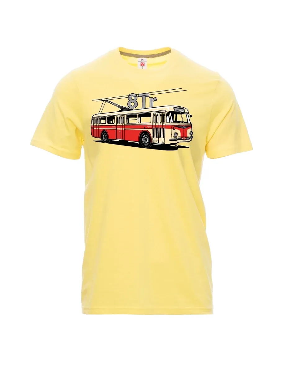 Svetložlté pánské tričko Trolejbus 8Tr