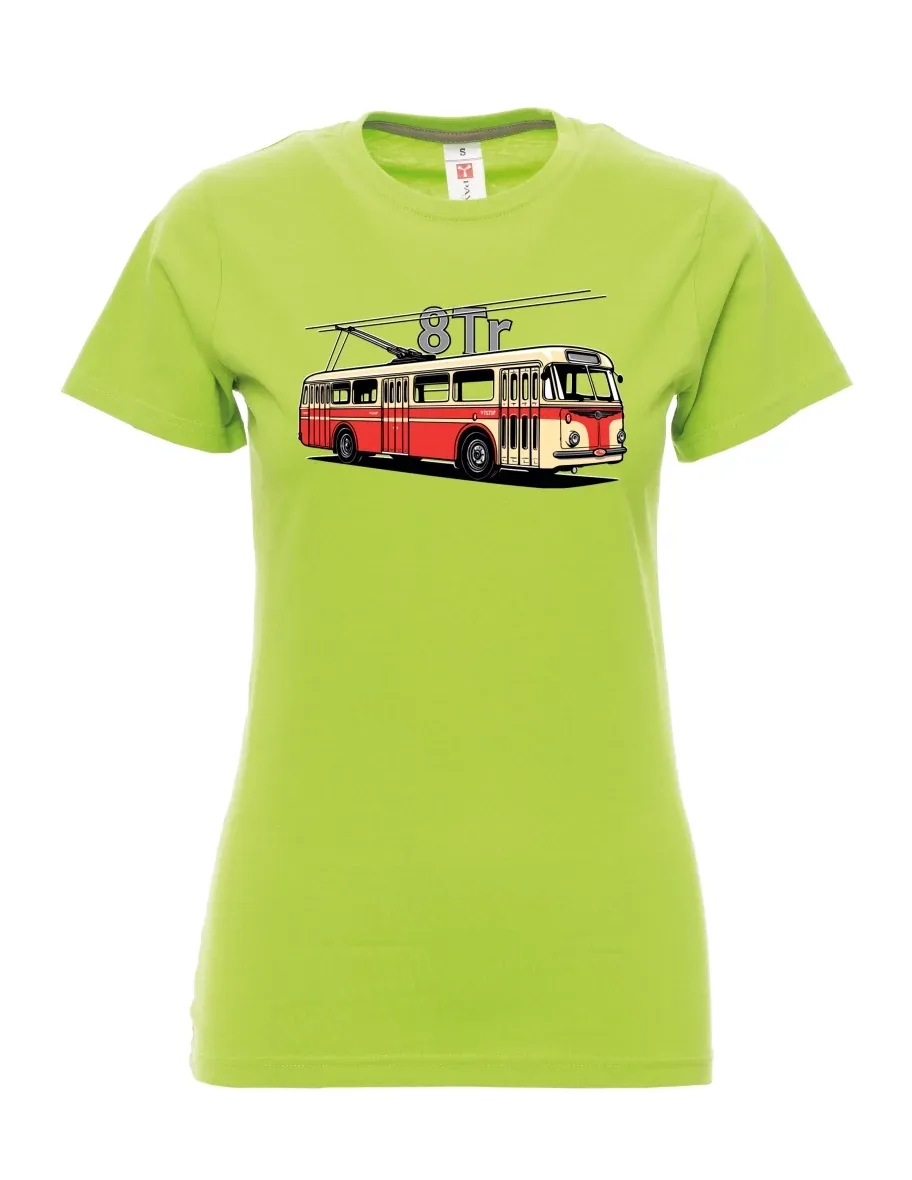 Limetkové dámské tričko Trolejbus 8Tr